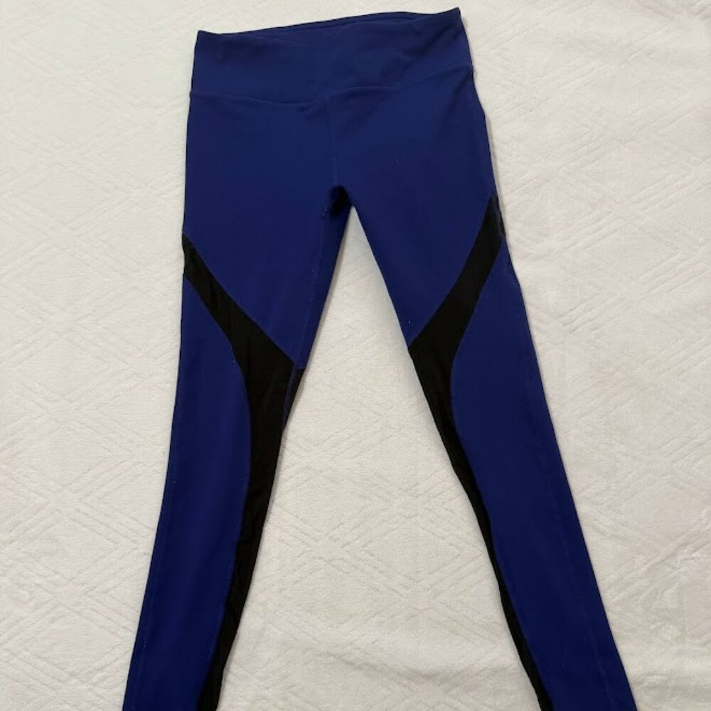FABLETICS Women’s M Black Blue Breathe Easy Mesh Athleisure Legging Yoga Pilates